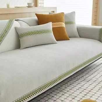 Чехол для дивана из шенилла с ветвями ивы, коврик для дивана в гостиную, нескользящий, Г-образный, однотонный, полотенце для рук 70x70cm 1pcs