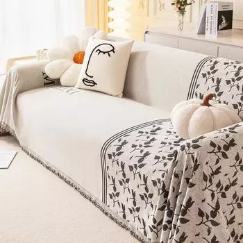 Чехол для дивана из шенилла с защитой от царапин, в скандинавском минималистском стиле, пыленепроницаемая универсальная подушка для дивана 180*130cm