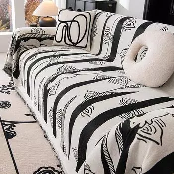 Чехол для дивана из шенилла с защитой от царапин, универсальный чехол для дивана Nordic High-Class All-Inclusive Dustproof, подушка для сиденья 180*130cm