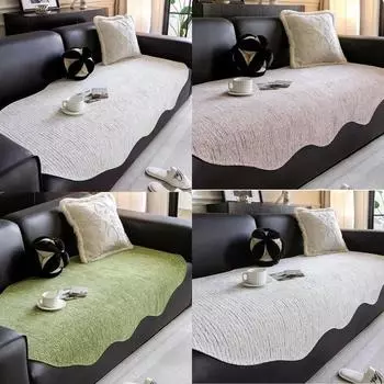 Чехол для дивана из шенилла с защитой от царапин от кошек, нескользящий, универсальный, всесезонный, для дома, отеля, классического декора 90x90 A