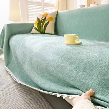 Чехол для дивана из шенилла, современная простая подушка для дивана, универсальная для всех сезонов, новое утолщенное полотенце для дивана с защитой от царапин от кошек 90*90cm