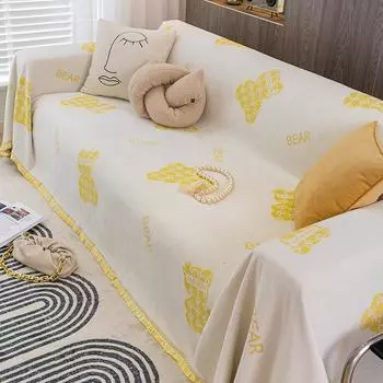 Чехол для дивана из шенилла, универсальное полотенце для дивана на все времена года, чехол для дивана с защитой от царапин от кошек, полотенце-одеяло Ins Style для дивана 180*130cm