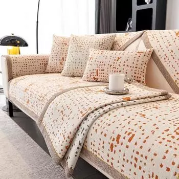 Чехол для дивана из шенилла, утолщенный, нескользящий, в виде птичьего гнезда, подушка для дивана, гостиная, домашняя спинка кресла, пылезащитный чехол из ткани 70x70