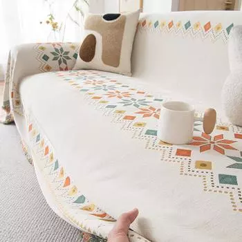Чехол для дивана из шенилла в этническом стиле EIFLOY в стиле бохо, плед, кресло, 3 места, декоративное полотенце на все сезоны, цельный предмет 180x130