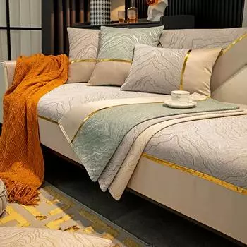 Чехол для дивана из шенилла в Пномпене, однотонный, нескользящий, чехол для сиденья, европейский чехол для дивана, защитное полотенце для гостиной 70x70cm 1pcs