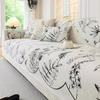 Чехол для дивана из шенилла в скандинавском стиле, универсальный нескользящий чехол для дивана Four Seasons, Г-образный защитный чехол для полотенец для дивана в гостиной 70x70