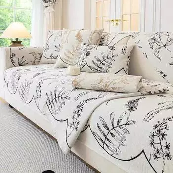 Чехол для дивана из шенилла в скандинавском стиле, универсальный нескользящий чехол для дивана Four Seasons, Г-образный защитный чехол для полотенец для дивана в гостиной 70x70cm