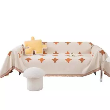 Чехол для дивана из шенилла в скандинавском стиле, ткань с защитой от когтей кошек, одеяло, полотенце для дивана, односпальный чехол для дивана оранжевого цвета 180*130cm