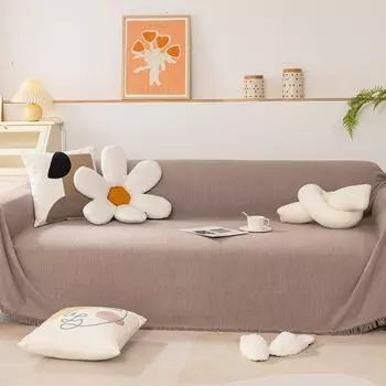 Чехол для дивана из шенилла в стиле бохо с кисточками на все сезоны Чехлы для дивана с защитой от царапин от кошек Полотенце для дивана Коврик для пикника 180x130