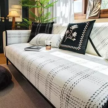 Чехол для дивана из шенилла в стиле INS, универсальный нескользящий чехол для дивана Four Seasons, Г-образный защитный чехол для полотенец для дивана в гостиной A 70x70
