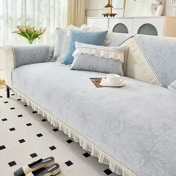 Чехол для дивана из шенилловой текстуры, универсальный нескользящий чехол для дивана, полотенце, защитные коврики для гостиной, подушка для дивана 70x70cm