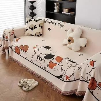 Чехол для дивана из шенилловой ткани Four Seasons, универсальный чехол для дивана с защитой от царапин от кошек, симпатичное полотенце для дивана 180*130cm