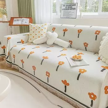 Чехол для дивана из шенилловой ткани Four Seasons, универсальный чехол для дивана, устойчивый к царапинам, однокомпонентный чехол для дивана с маленьким цветком, одеяло 180*130cm