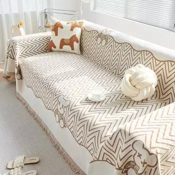 Чехол для дивана из шенилловой ткани, полотенце для подушки спинки, универсальный всесезонный чехол для дивана, подушка, нескользящее полотенце для дивана с защитой от царапин 180*130cm