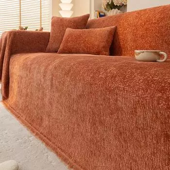 Чехол для дивана из шенилловой ткани, полотенце Four Seasons Universal Premium Feeling, чехол для дивана, подушка для дивана, защита от царапин у кошек 180 x 130cm бежевый