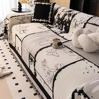 Чехол для дивана из шенилловой ткани в винтажном стиле, полотенце Four Seasons Universal Premium Feeling, кожаное покрывало, одеяло 180 x 130cm коричневый