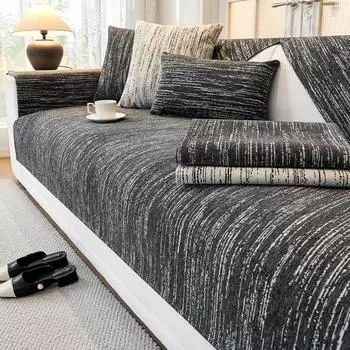 Чехол для дивана из синели для гостиной, цветные линии, диванная подушка, универсальная для всех сезонов, защитные чехлы для диванов, домашний декор 70x70cm 1pcs