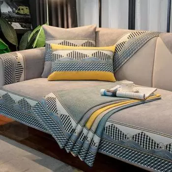 Чехол для дивана из синели для гостиной, нескользящий диван, полотенце, жаккардовые чехлы для диванов, 4 сезона, L-образный угловой диван, коврик для сиденья, домашний коврик 70x70