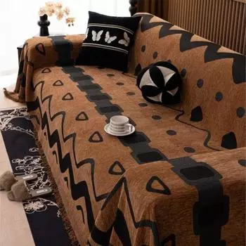 Чехол для дивана из синели для кемпинга и пикника, темный чехол для дивана Funda Bohemia, чехлы для дивана, коврики, пледы 180x130