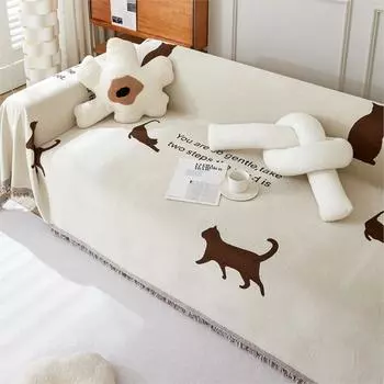 Чехол для дивана из синели, одеяло с кисточками, универсальное одеяло на четыре сезона, защита от пыли и царапин, защита от кошачьих царапин, одеяло для дивана, ковер 180X130