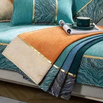 Чехол для дивана из синели, однотонный мраморный чехол для дивана, наволочка для гостиной, нескользящий чехол для дивана, универсальный коврик для дивана, четыре сезона 70x70