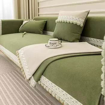 Чехол для дивана из синели, однотонный шерстяной шарик, подушка для сиденья дивана, простая L-образная нескользящая подушка для дивана, спинка, полотенце, чехол для дивана 70x70cm 1pcs