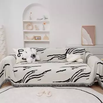 Чехол для дивана из синели, полотенце, универсальный нескользящий чехол для дивана на четыре сезона, не царапающая подушка, тканевый чехол с мультяшным принтом 180*130