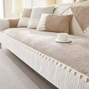 Чехол для дивана из синели, противоскользящая универсальная подушка для дивана, полотенце для гостиной, однотонный коврик для дивана, защита для мебели, домашний декор 30x50 pillowcase 1pc