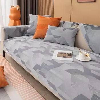 Чехол для дивана из синели с геометрическим узором для гостиной, современный диван, подушка, коврик, защитные чехлы для дивана, толстое полотенце для стула, домашний декор 70x70cm 1pcs