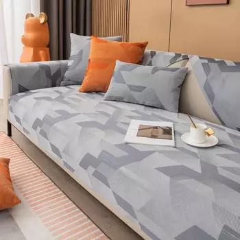 Чехол для дивана из синели с геометрическим узором для гостиной, современный диван, подушка, коврик, защитные чехлы для дивана, толстое полотенце для стула, домашний декор 70x70cm 1pcs