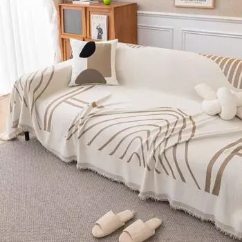 Чехол для дивана из синели с радужными линиями, тканевый чехол для дивана, полное покрытие, универсальный чехол для дивана, пыленепроницаемый чехол для диванной подушки 180x130