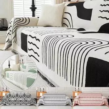 Чехол для дивана из синели с радужными линиями, тканевый чехол для дивана, полное покрытие, универсальный чехол для полотенец для дивана, пыленепроницаемый чехол для диванной подушки 180x130cm