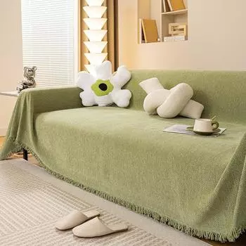 Чехол для дивана из синели с рисунком «елочка», полностью покрытый чехол для дивана, нескользящий чехол для дивана, универсальная подушка 180*130cm зелёный