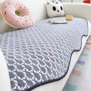Чехол для дивана из синели с рисунком кролика для декора гостиной, Нескользящий коврик, защитный чехол для дивана, универсальное полотенце с неровностями 70x70