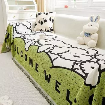 Чехол для дивана из синели с защитой от царапин Универсальный универсальный чехол Ins Style Утолщенное полотенце для дивана Полное покрытие Нескользящая подушка Одеяло 180*130cm