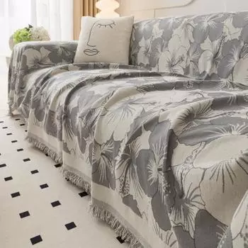 Чехол для дивана из синели, ткань, одеяло для дивана, полное покрытие, универсальный пылезащитный чехол на четыре сезона, чехол для полотенец для дивана, подушка для дивана с кисточкой 180x130cm1pcs