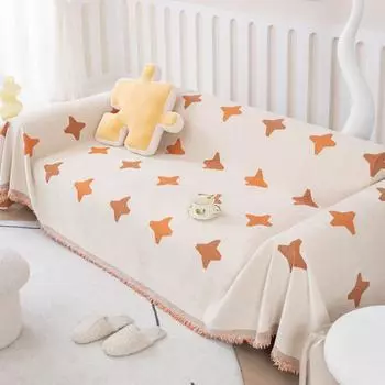 Чехол для дивана из синели, ткань с защитой от кошачьих лап, полное покрытие, одеяло, полотенце для дивана, прокат одноместного оранжевого чехла для дивана 180*130cm