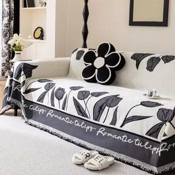 Чехол для дивана из синели-тюльпана, полотенце, универсальная подушка для дивана Four Seasons, подушка для сиденья, чехол для дивана, полотенце 180*130cm