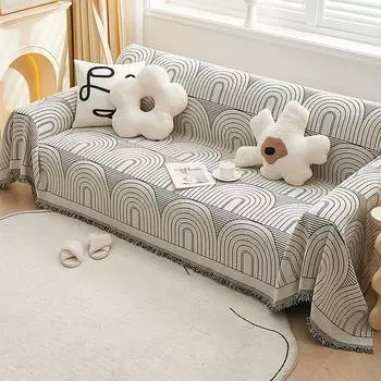 Чехол для дивана из синели, универсальное диванное полотенце, пыленепроницаемый чехол для диванной подушки, защитный чехол от царапин для кошек, диванное одеяло, ковер 180x130