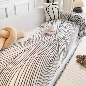 Чехол для дивана из синели, универсальный для всех сезонов, противоскользящий, простой, против кошачьих царапин, двусторонний полный чехол для диванной подушки 180*130cm