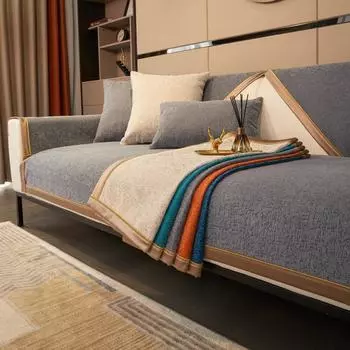 Чехол для дивана из синели, универсальный чехол для дивана на четыре сезона, Нескользящий комбинированный чехол для диванной подушки, чехол для декора гостиной 1pc 45x45 pillowcase