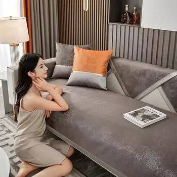 Чехол для дивана из синели, защита для детского коврика для домашних животных, собаки, Нескользящий чехол для дивана, четырехсезонный универсальный чехол для дивана, полотенце для гостиной 70x70cm 1pcs