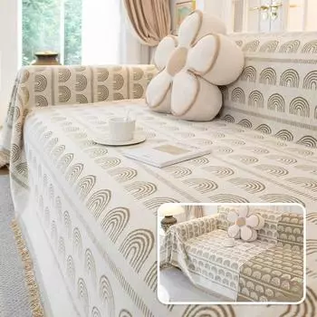 Чехол для дивана из скандинавской шенилловой ткани, высококачественный, универсальный, нескользящий, на все времена, чехол для дивана, полотенце с защитой от царапин 180*180cm