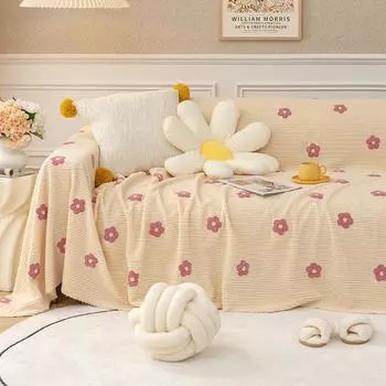 Чехол для дивана из ткани с эффектом ласки кошки, плюшевая подушка для дивана, зимний чехол для дивана, всеобъемлющий бархатный чехол для дивана в стиле Ins 180*130CM