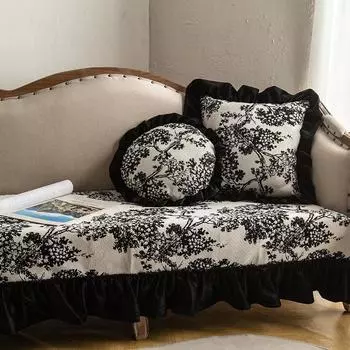 Чехол для дивана из винтажной жаккардовой ткани, украшение для дома, защитная ткань для мебели в гостиной, противоскользящий чехол для дивана, чехол для подушки 85x85