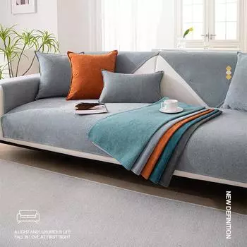 Чехол для дивана из водонепроницаемой синели от мочи домашних животных, универсальный всесезонный противоскользящий чехол для спинки дивана 1seater 70x70cm синий