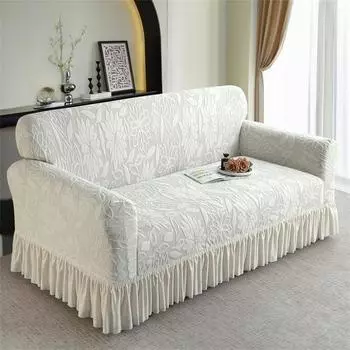 Чехол для дивана из жаккарда с утолщенной юбкой, универсальный чехол для дивана в старинном стиле, эластичный универсальный тип 90-140