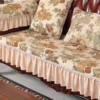 Чехол для дивана из жаккардовой ткани шенилл, нескользящий чехол для дивана, подушка для дивана, чехол для роскошной мебели, защитный чехол 55x60cm Hand towel красный