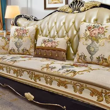 Чехол для дивана из жаккардовой ткани, украшения для дома, высококачественные противоскользящие подушки, чехлы на все сезоны, универсальные для гостиной, диван-полотенце, диван 50x60cm hand towel синий