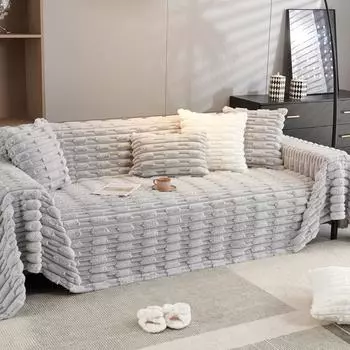 Чехол для дивана из зимнего меха кролика EIFLOY, ультрамягкий чехол, полотенце, одеяло, плотный, универсальный, для защиты мебели, домашний декор 180x130